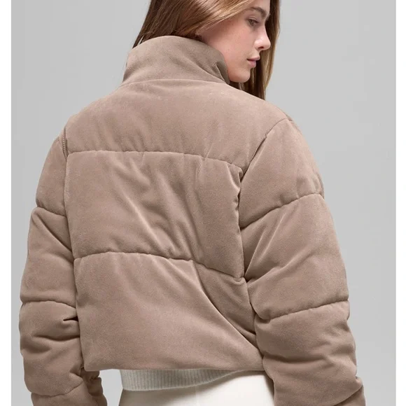 ALO Yoga Taupe Corduroy Puffer Jacket - Picture 2 of 8